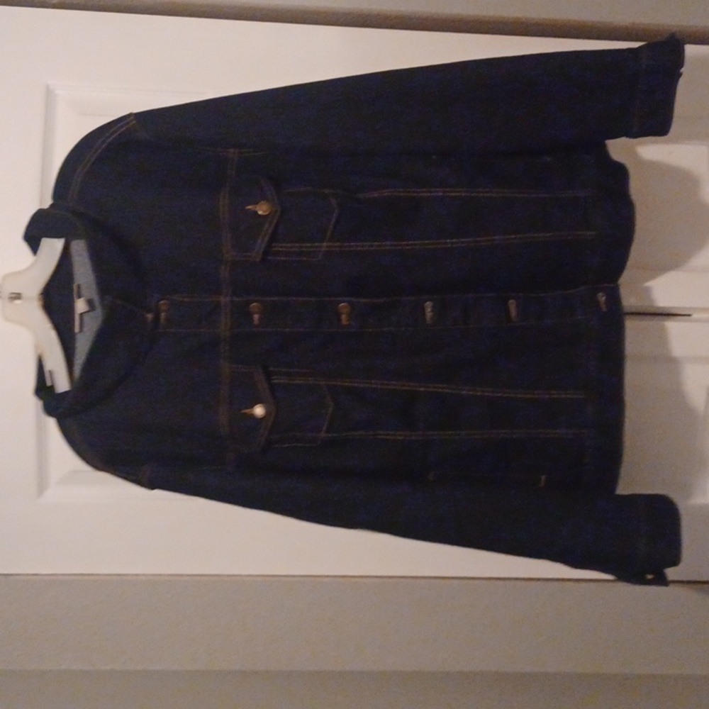 NAVY BLUE BLUE JEAN JACKET NEW, PLUS SIZE 28W BY WOMAN WITHIN